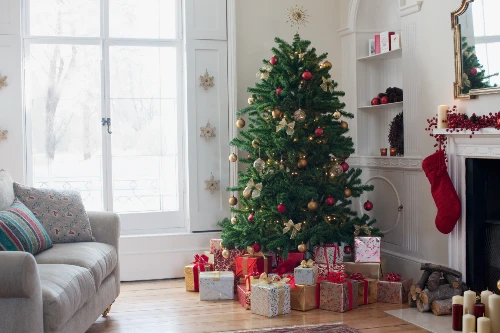 Christmas tree surrounded by gifts