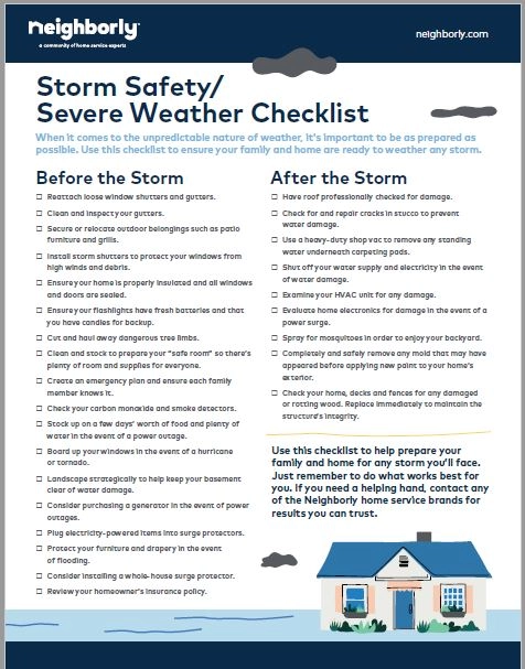 Unpredictable Weather Checklist PDF (88kb)