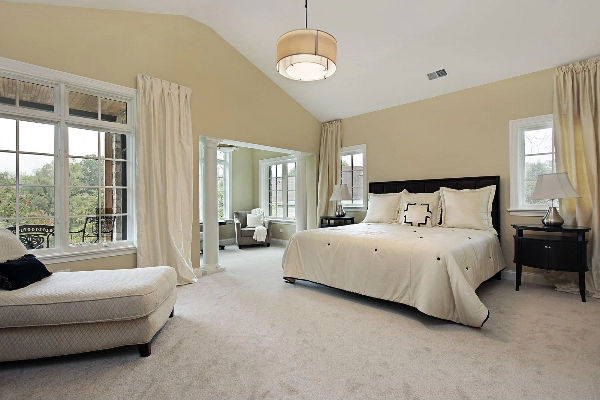 Bedroom with carpet floors.