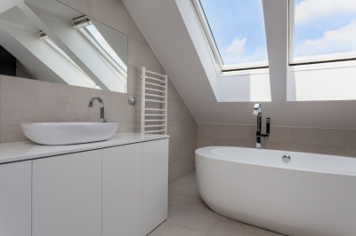 Small Bathroom with White Walls and Features