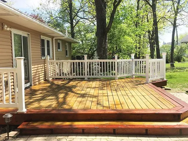 back yard with deck