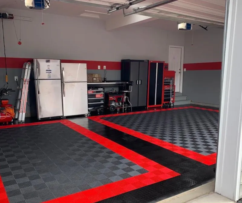 Residential garage with garage floor refinishing from Five Star Painting.